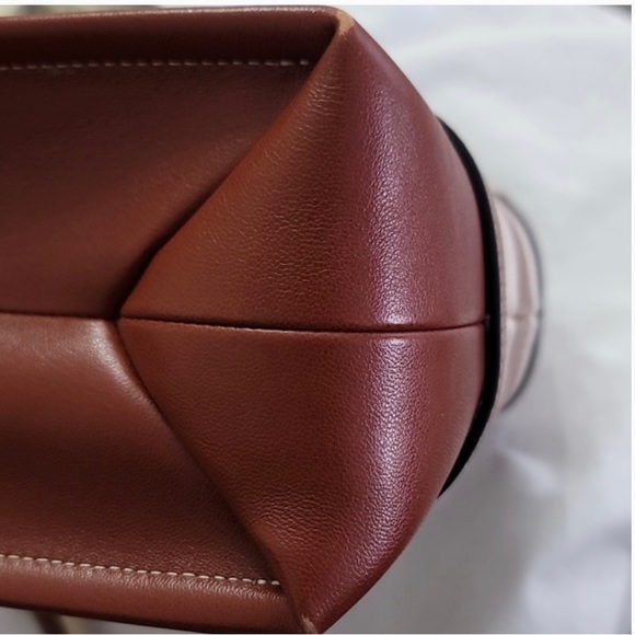 Chloe Brown Tote Bag with Cream Straps - Picture 9 of 16